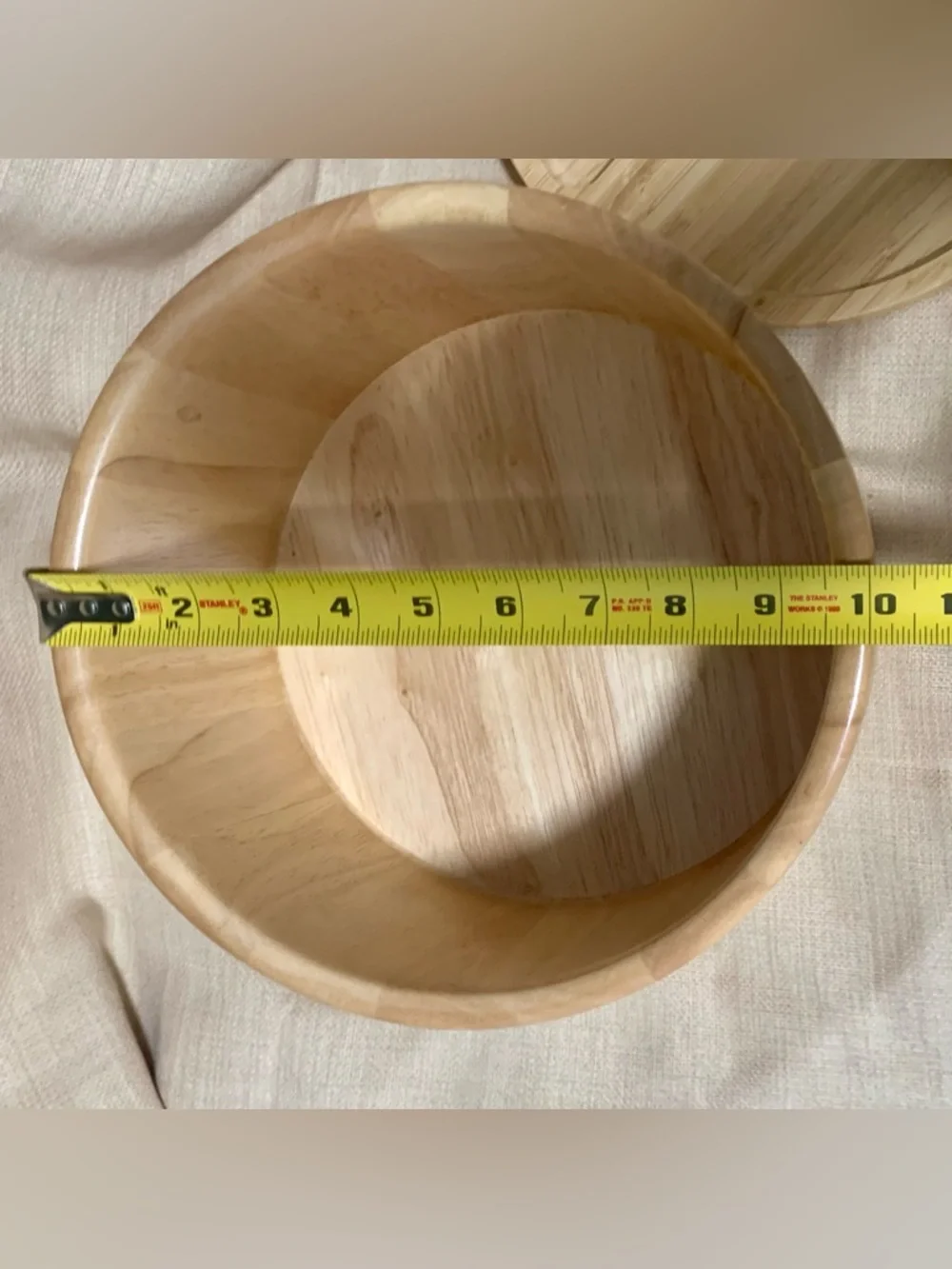 Wood Snack Bowl & Divided Bamboo Serving Tray Lid Set NWOT (2)